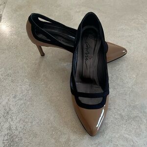 Nude and grosgrain Lanvin pumps